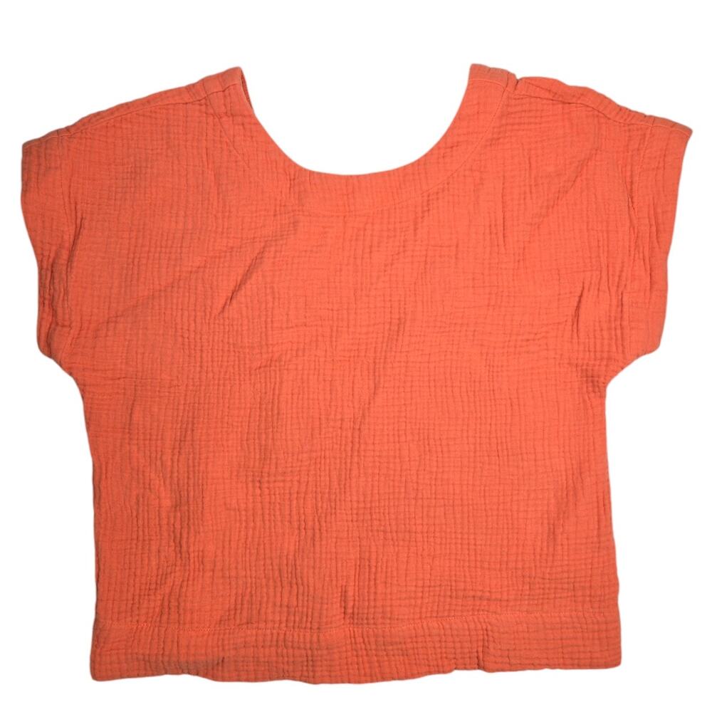 Madewell | Soft Coral Textured Shirt with Square Back | Small